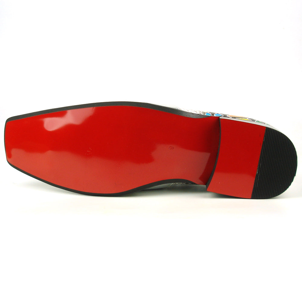 FI-7512 Black White Multi Python Slip On Gun Metal Tip Fiesso by Aurelio Garcia