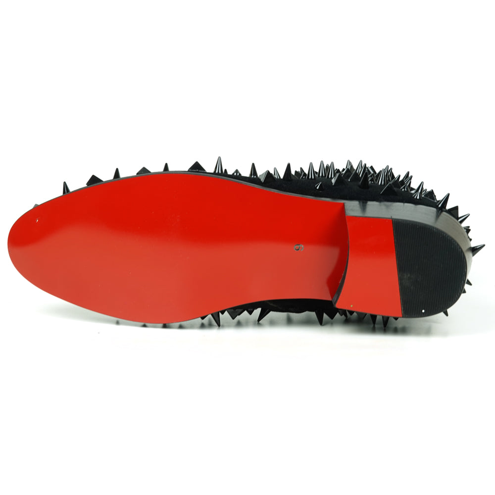 FI-7527-S Black Suede Black Spikes Boot Fiesso by Aurelio Garcia