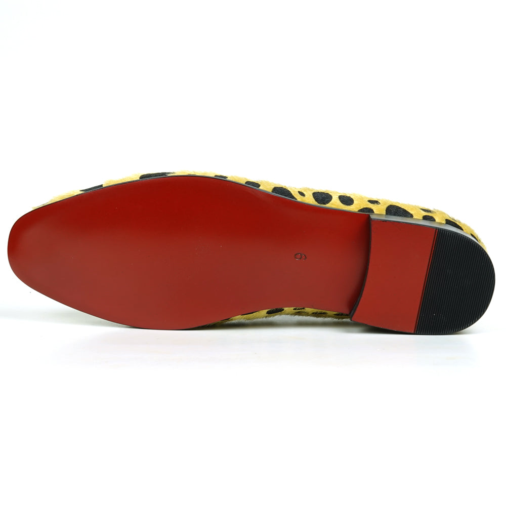 FI-7532 Gold Black Leopard Pony Hair Slip on Loafer Fiesso by Aurelio Garcia