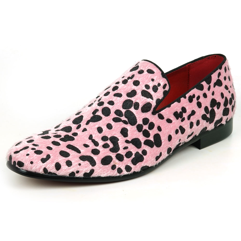 FI-7532 Pink Black Leopard Pony Hair Slip on Loafer Fiesso by Aurelio Garcia