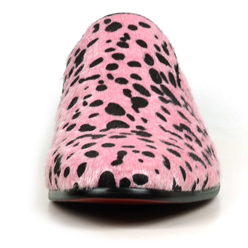 FI-7532 Pink Black Leopard Pony Hair Slip on Loafer Fiesso by Aurelio Garcia