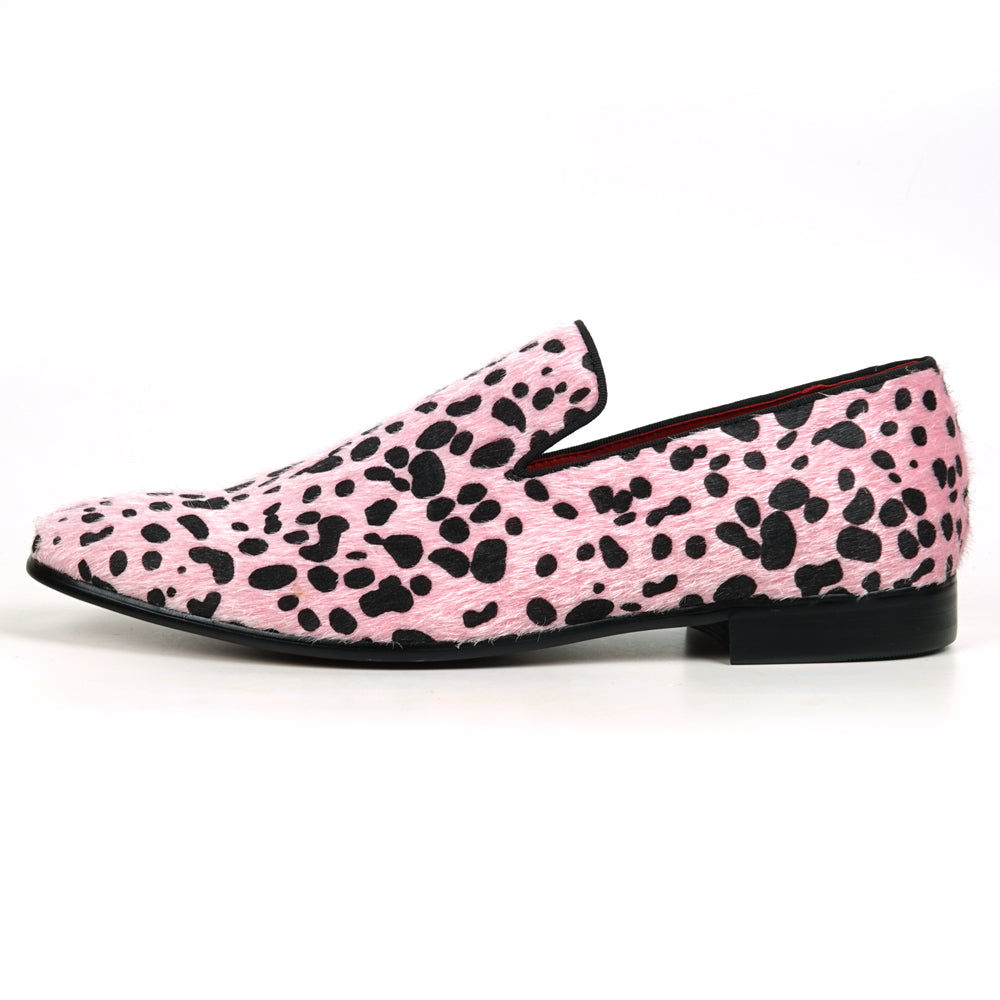 FI-7532 Pink Black Leopard Pony Hair Slip on Loafer Fiesso by Aurelio Garcia