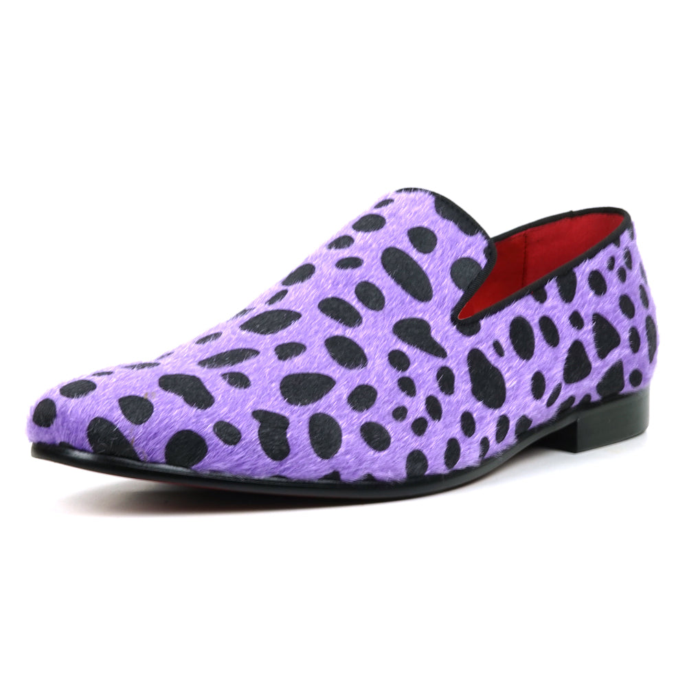 FI-7532 Purple Black Leopard Pony Hair Slip on Loafer Fiesso by Aurelio Garcia