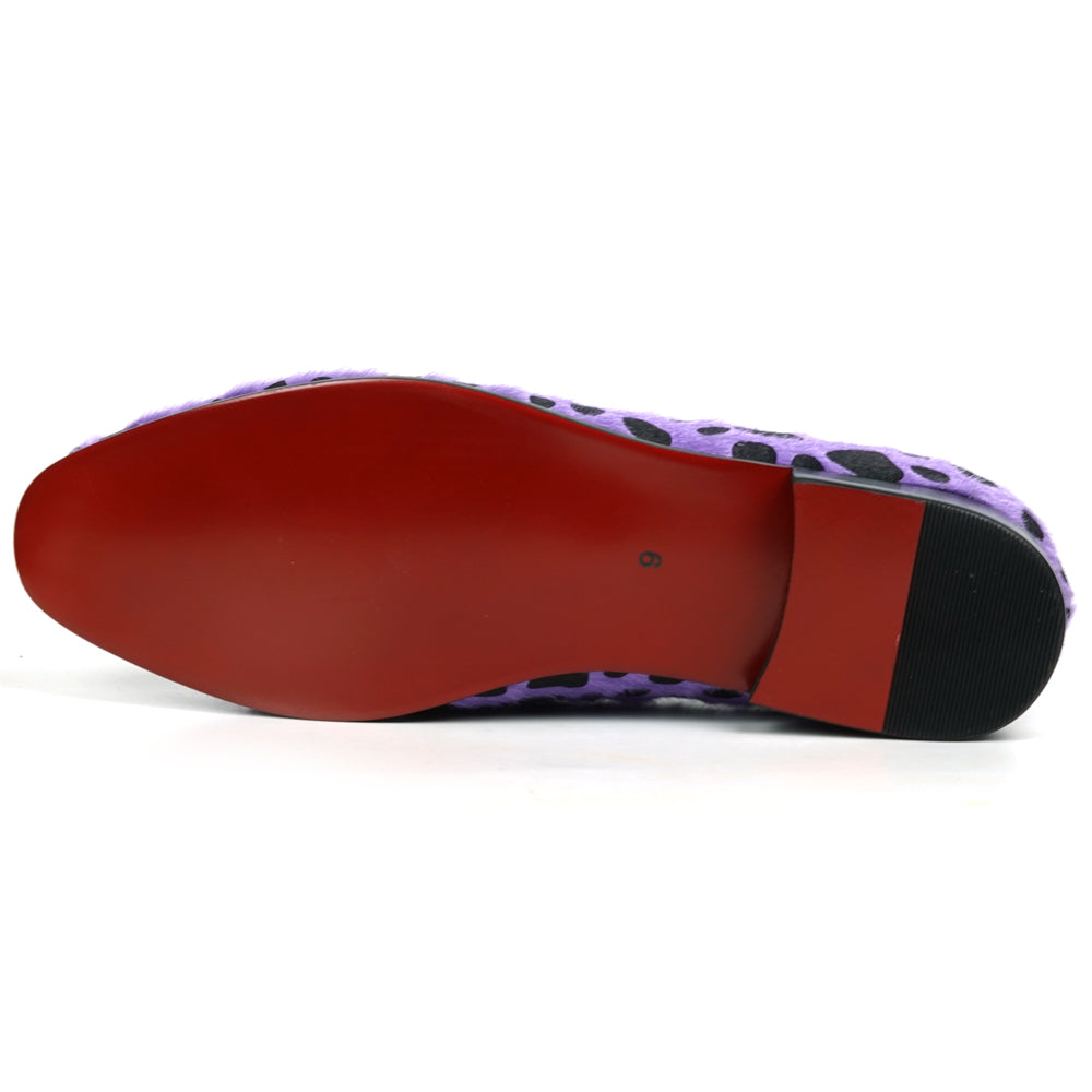 FI-7532 Purple Black Leopard Pony Hair Slip on Loafer Fiesso by Aurelio Garcia