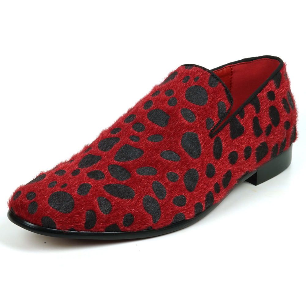 FI-7532 Red Black Leopard Pony Hair Slip on Loafer Fiesso by Aurelio Garcia