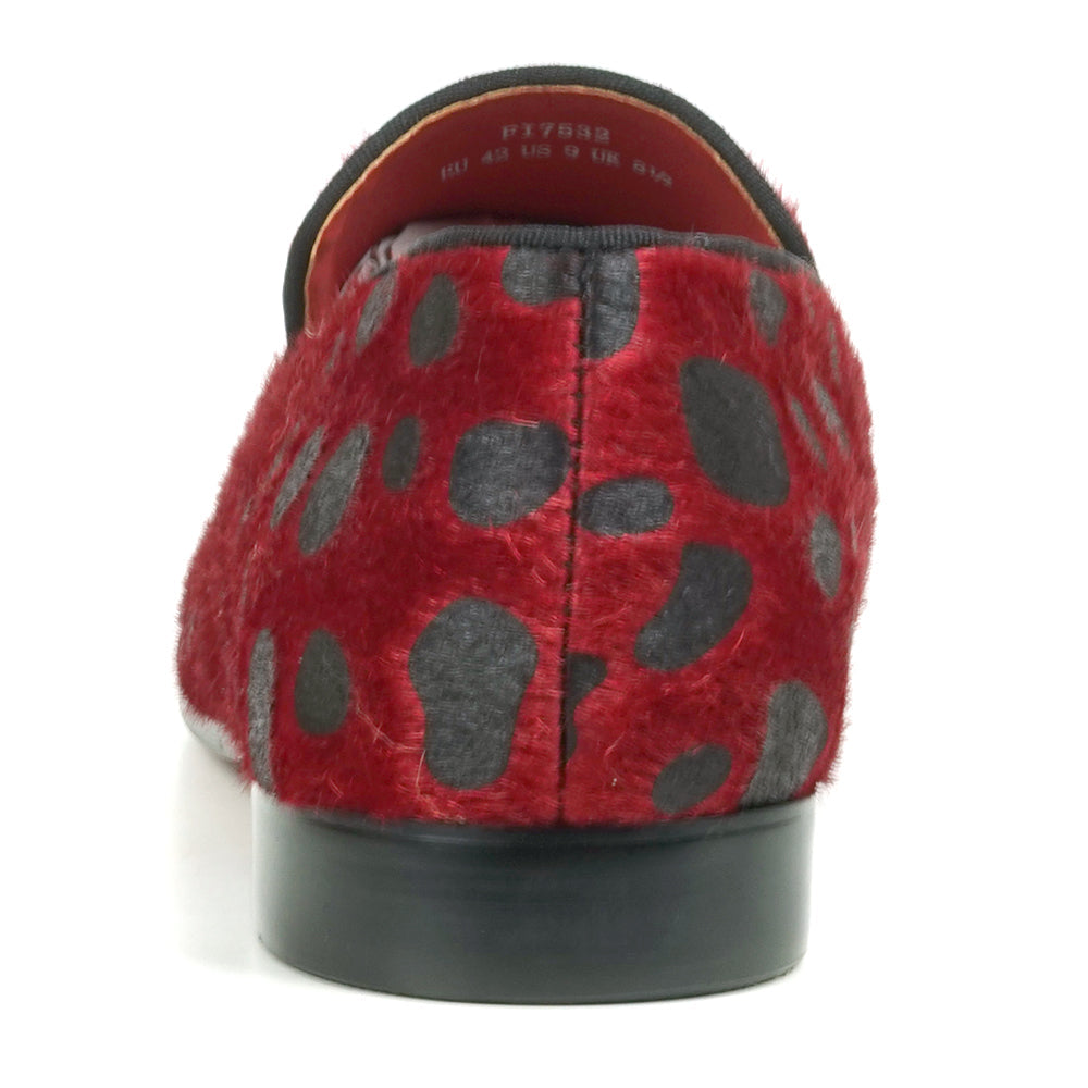FI-7532 Red Black Leopard Pony Hair Slip on Loafer Fiesso by Aurelio Garcia