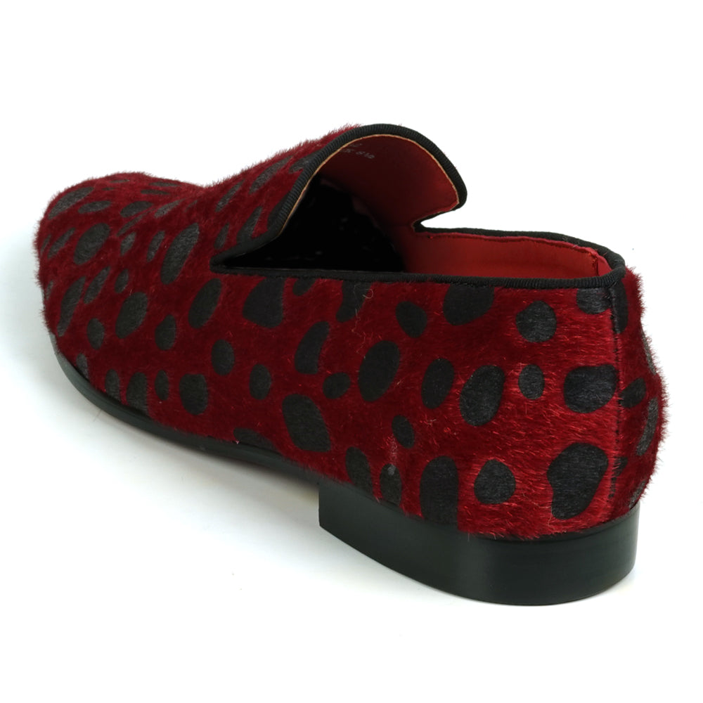 FI-7532 Red Black Leopard Pony Hair Slip on Loafer Fiesso by Aurelio Garcia
