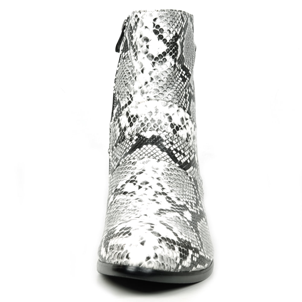 FI-7540 Black & White Sneake Print Boot Fiesso by Aurelio Garcia