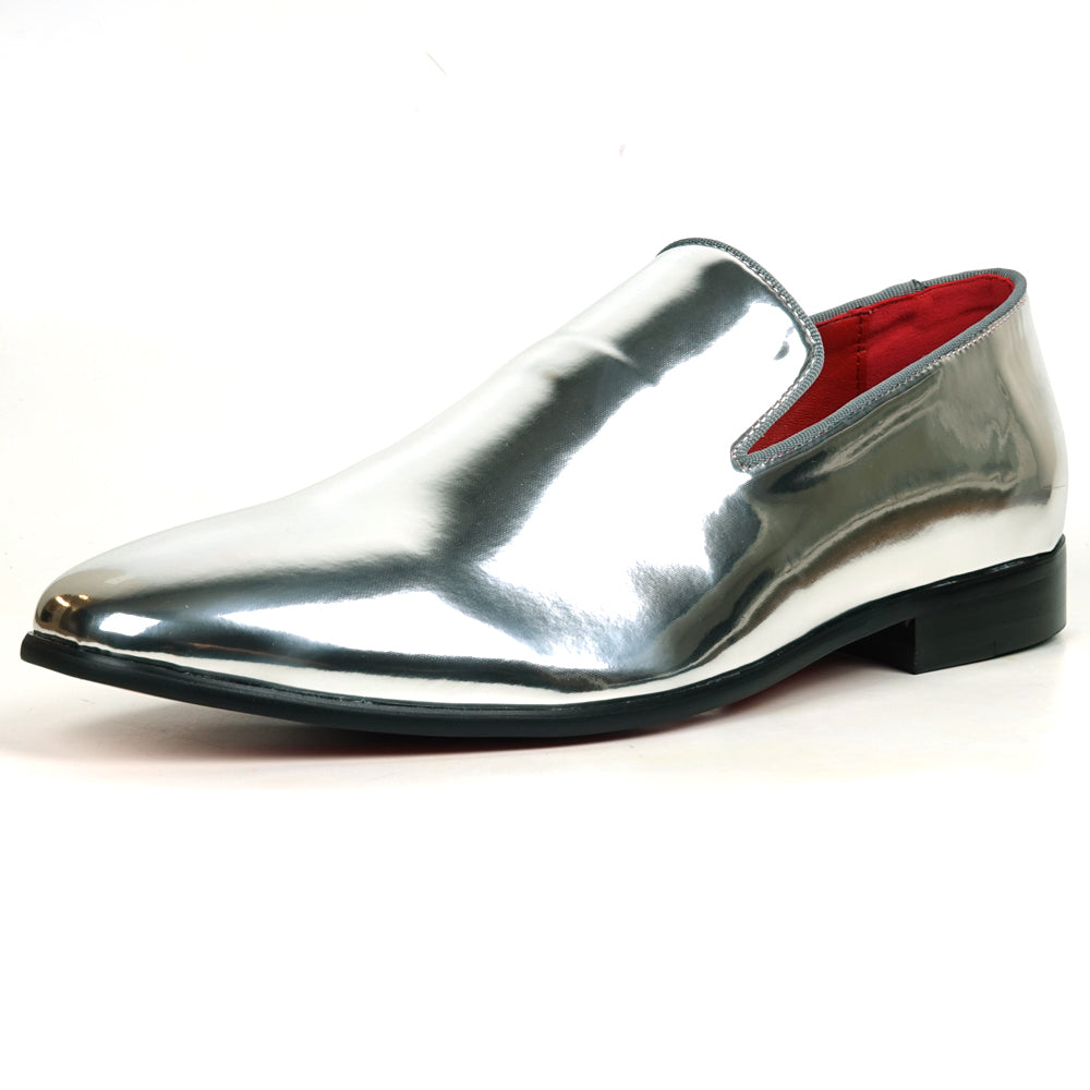 FI-7548 Silver Patent Leather Slip on Loafer Fiesso by Aurelio Garcia