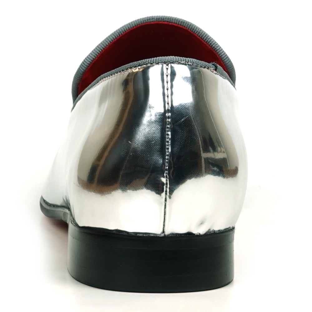 FI-7548 Silver Patent Leather Slip on Loafer Fiesso by Aurelio Garcia