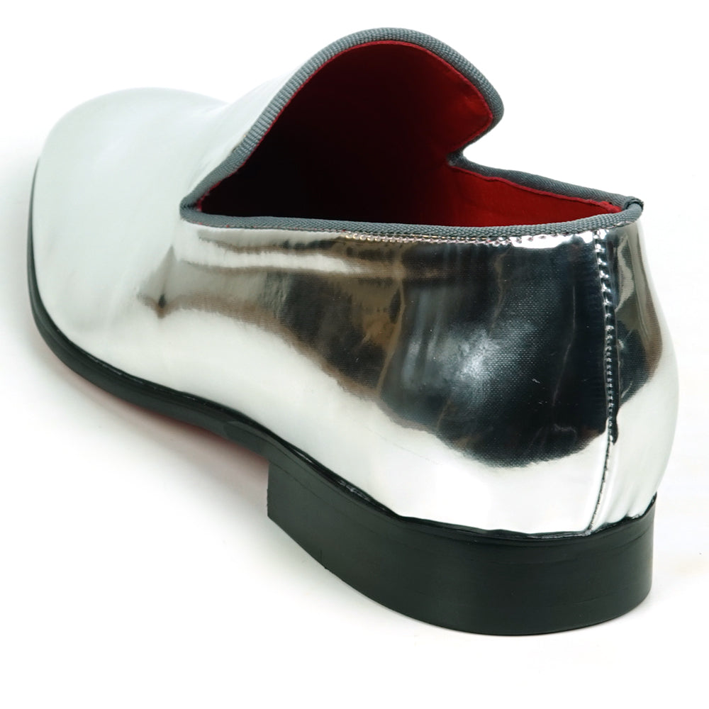 FI-7548 Silver Patent Leather Slip on Loafer Fiesso by Aurelio Garcia