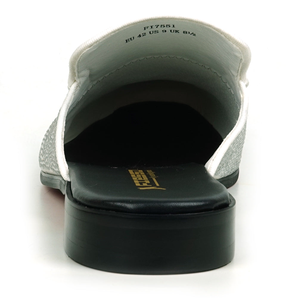 FI-7551 White Suede White Rhinesttones Sandal Fiesso by Aurelio Garcia