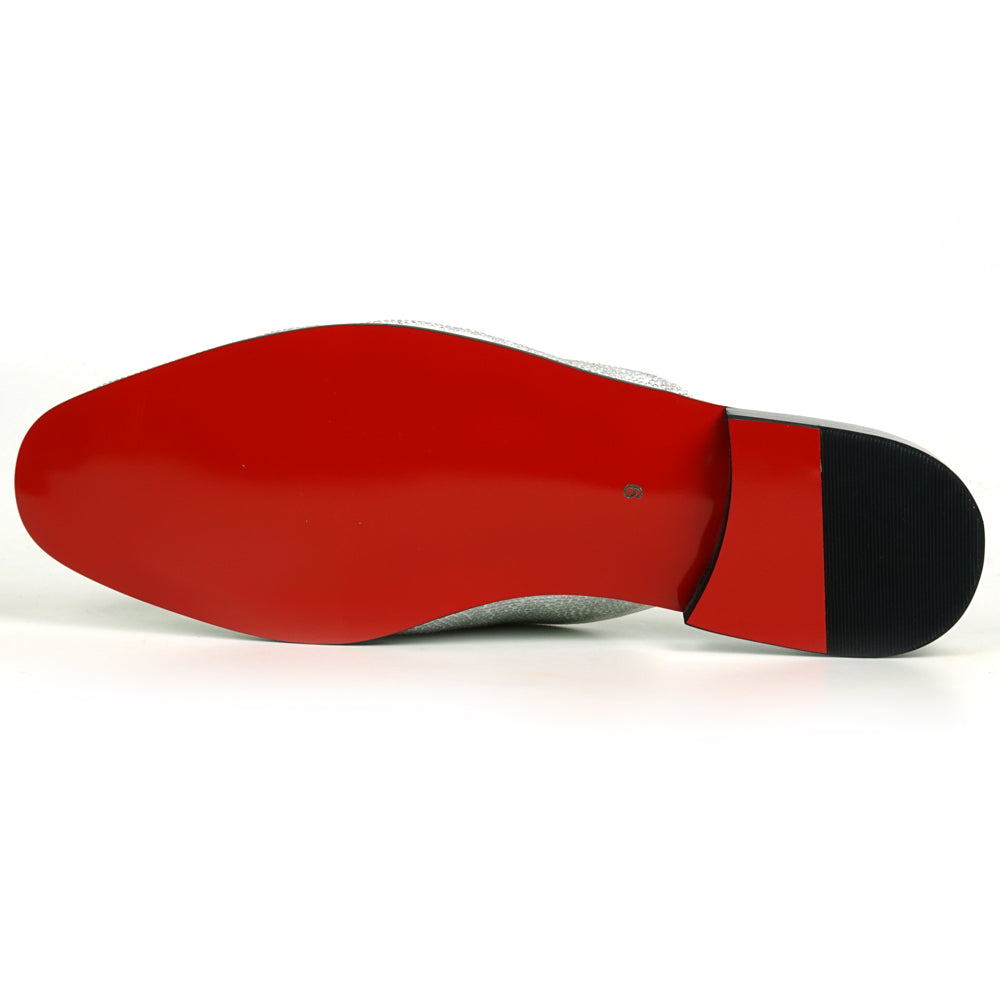 FI-7551 White Suede White Rhinesttones Sandal Fiesso by Aurelio Garcia