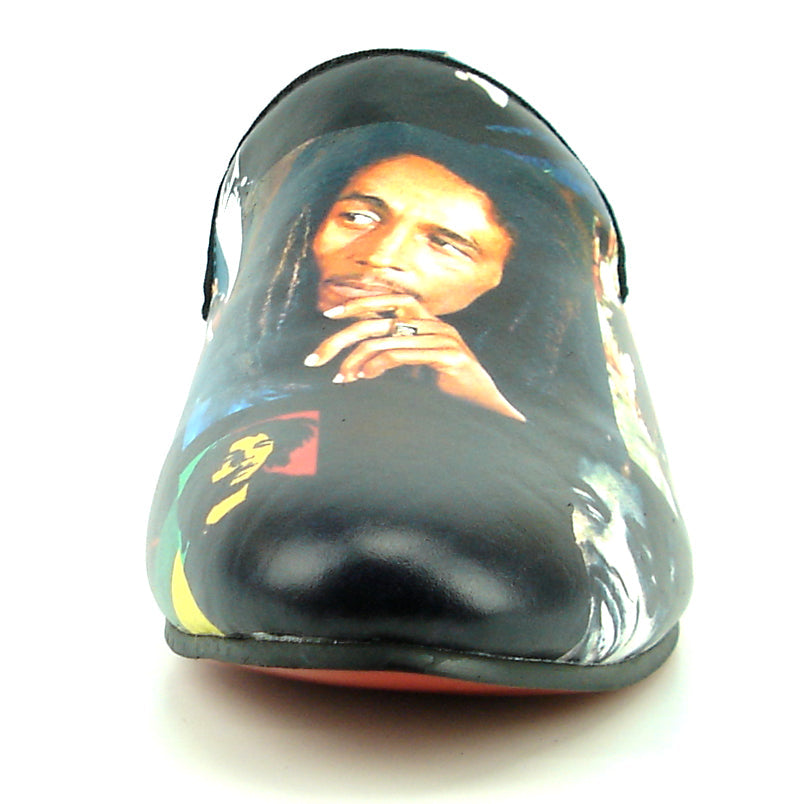 FI-7336-B Bob Marley Print Slip on Loafer Fiesso by Aurelio Garcia