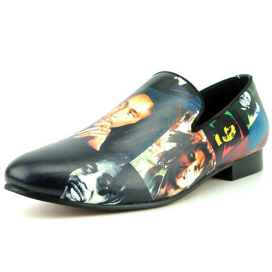 FI-7336-B Bob Marley Print Slip on Loafer Fiesso by Aurelio Garcia
