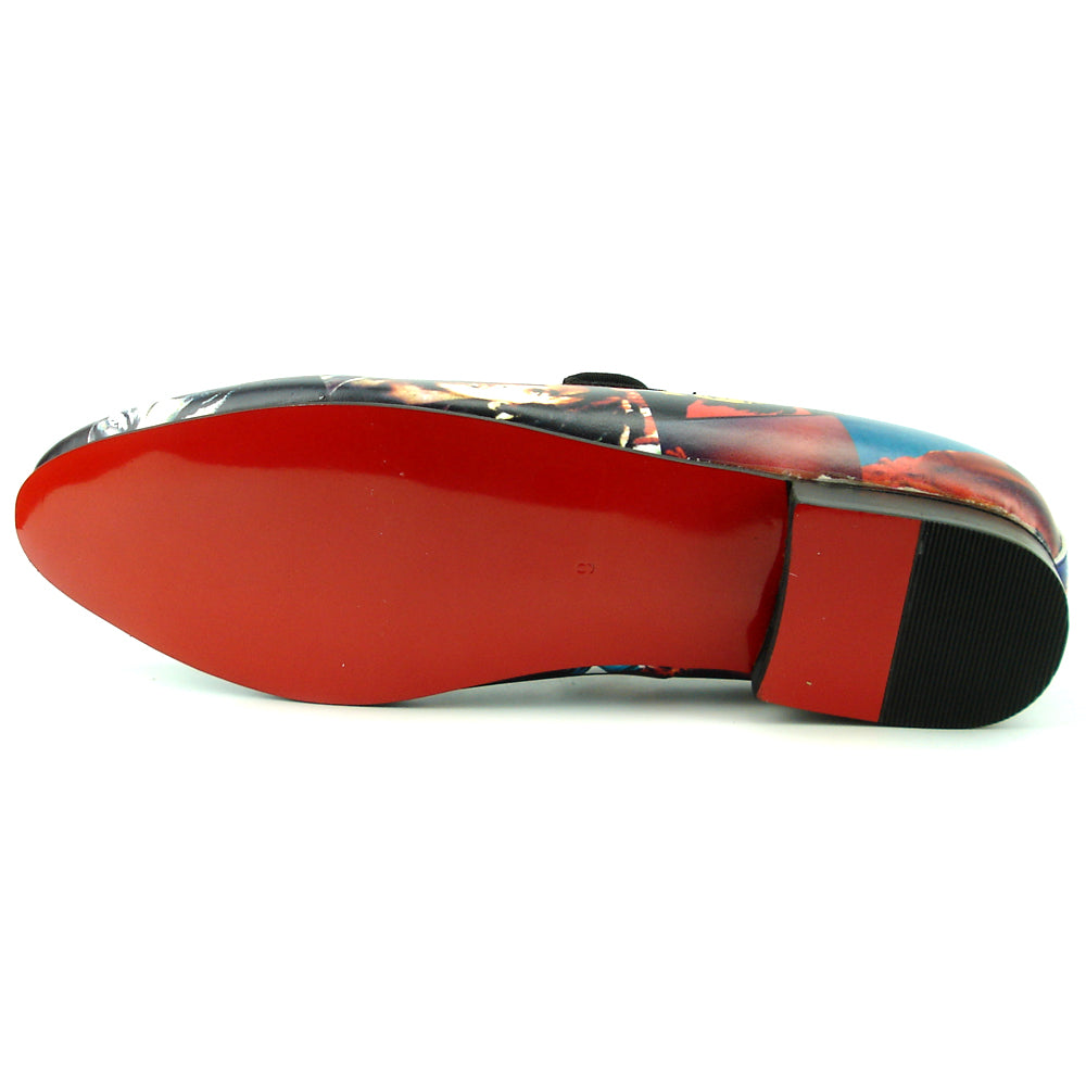 FI-7336-B Bob Marley Print Slip on Loafer Fiesso by Aurelio Garcia