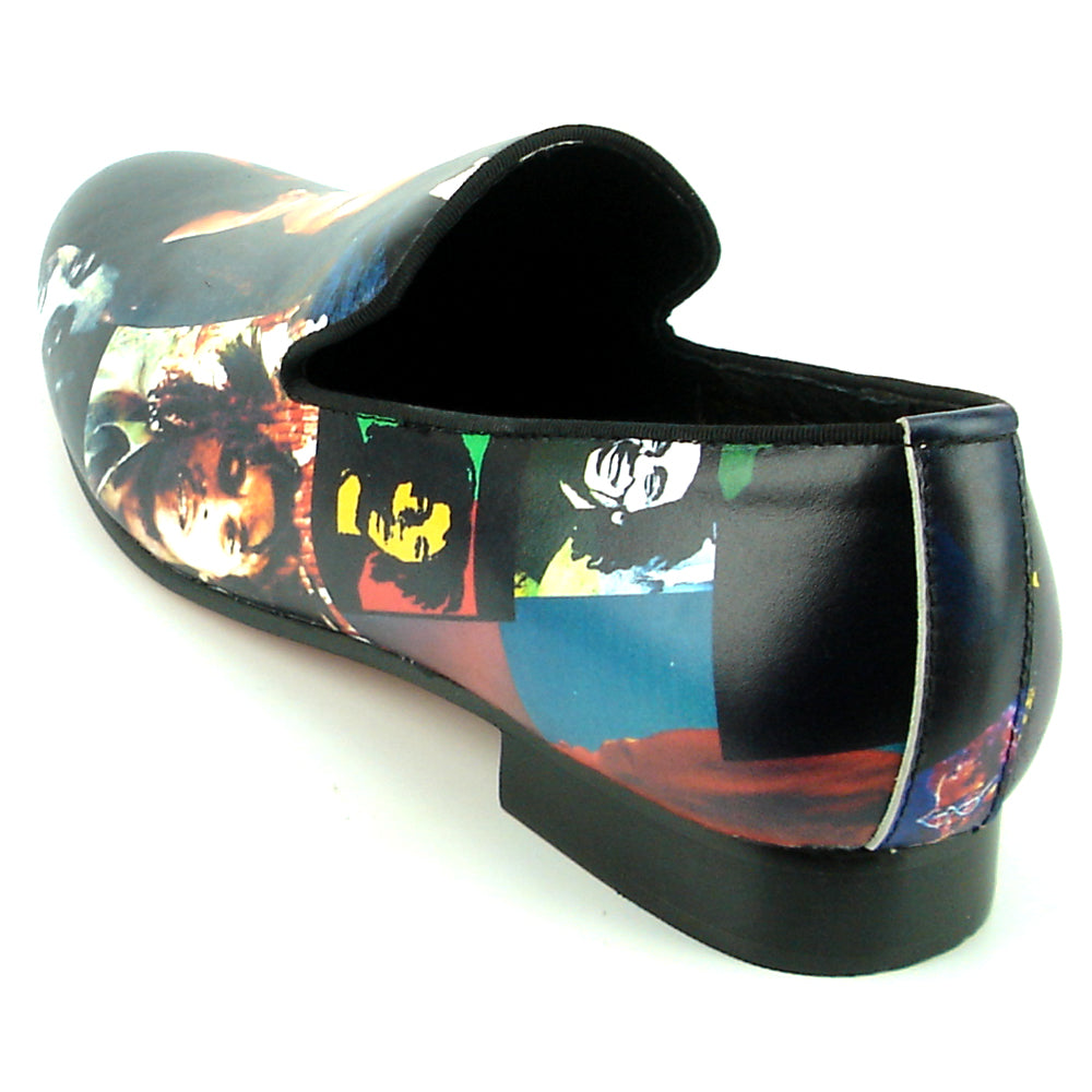 FI-7336-B Bob Marley Print Slip on Loafer Fiesso by Aurelio Garcia