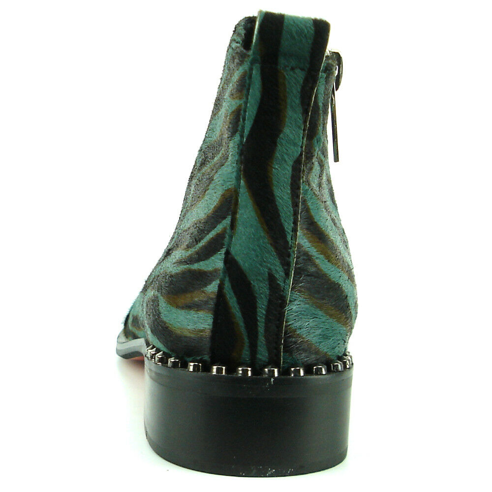 FI-7315 Black Green Pony Hair Zebra Boot Fiesso by Aurelio Garcia