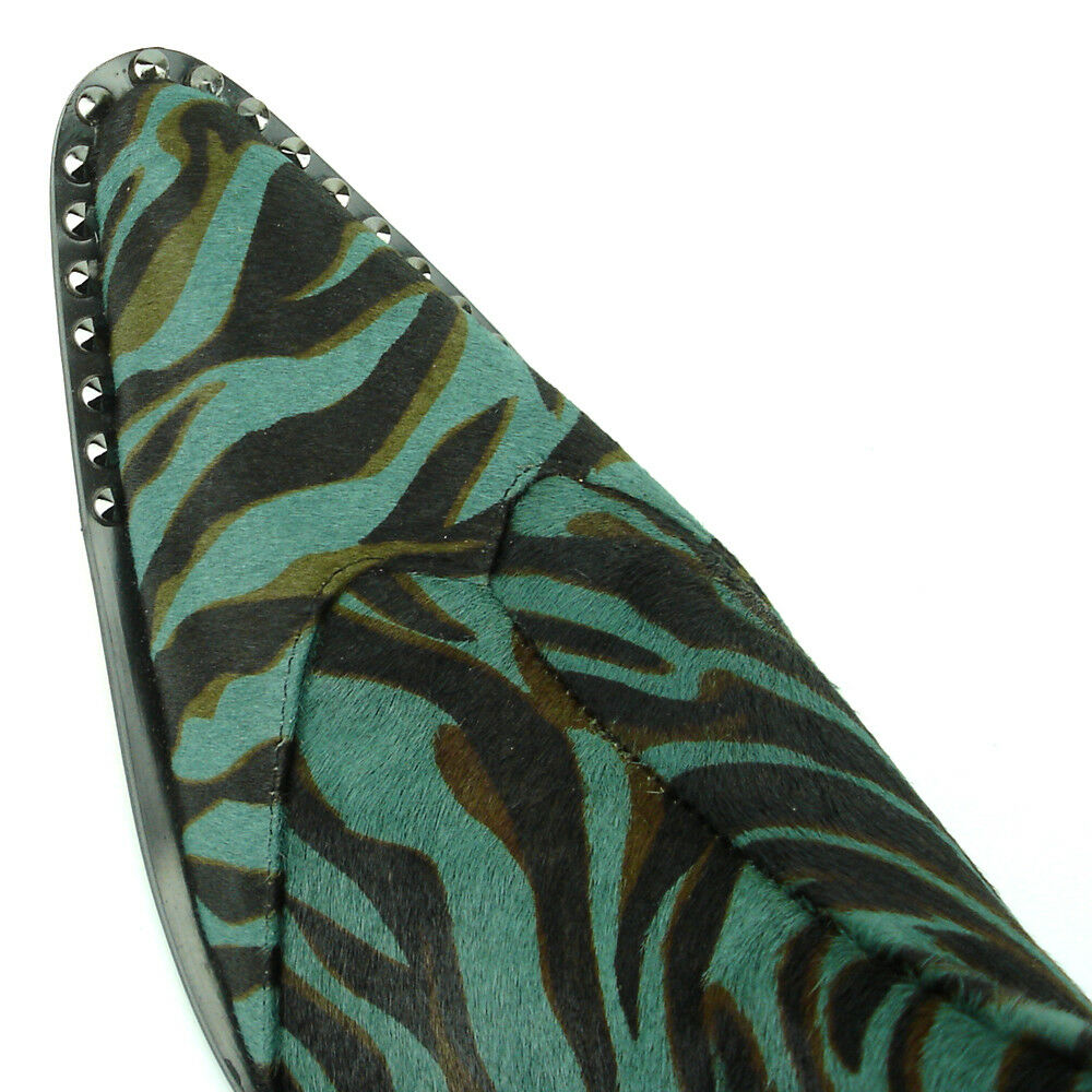 FI-7315 Black Green Pony Hair Zebra Boot Fiesso by Aurelio Garcia