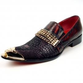 Details about   FI-6909 Silver Snake print Leather Metal Tip Slip on Fiesso by Aurelio Garcia 