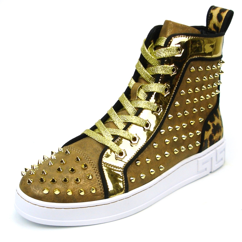 FI-2364 Gold High Top Sneaker Encore by Fiesso - Aurelio Garcia ...