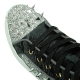FI-2369 Black Silver Spikes High Top Sneakers