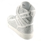 FI-2402 White Rhinestones High Top Sneakers