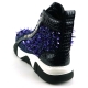 FI-2405 Navy Spikes High Top Sneakers Encore by Fiesso