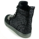 FI-2410 Black Silver Chain High Top Sneaker Encore by Fiesso