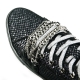 FI-2410 Black Silver Chain High Top Sneaker Encore by Fiesso