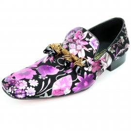 FI-6920 Paisley Blue Leather Slip on Loafer Fiesso by Aurelio Garcia 
