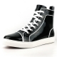 FI-2416 Black Patent Leather High Top Sneaker 