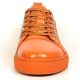FI-2415-2 Orange Patent Lace up Low Cut Leather Sneaker