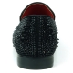 FI-7516 Black Suede Rhinestones Spikes Slip on Loafer Fiesso by Aurelio Garcia