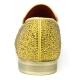 FI-7525 Gold Suede Gold Rhinestones Slip on Loafer Fiesso by Aurelio Garcia 