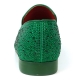 FI-7525 Green Suede Green Rhinestones Slip on Loafer Fiesso by Aurelio Garcia 