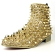 FI-7527 Gold Glitter Gold Spikes Boot Encore by Fiesso